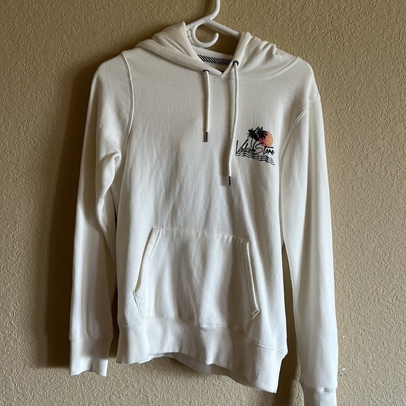 Volcom Stone White Women’s Hoodie with Sunset and Palm Trees Size S - Picture 3 of 3